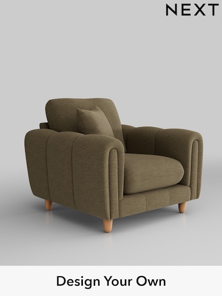 Fine Chenille Easy Clean/Dark Moss Green Odella (W44576) | £875