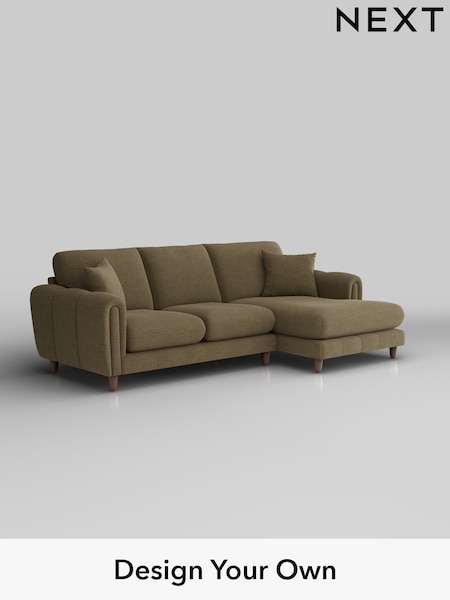 Fine Chenille Easy Clean/Dark Moss Green Odella (W44576) | £1,950