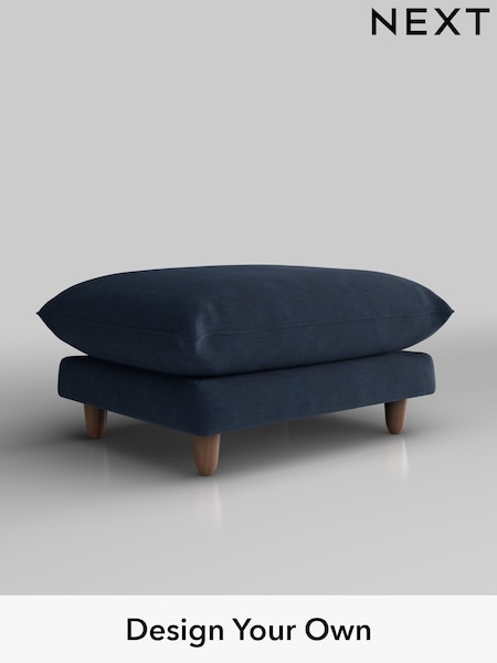 Fine Chenille Easy Clean/Dark Navy Blue Noa Deep Relaxed Sit (W44583) | £525