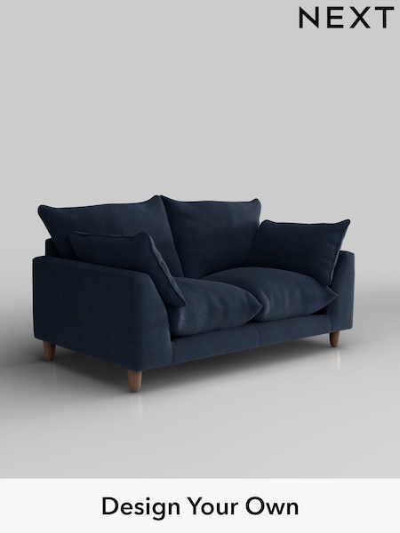 Fine Chenille Easy Clean/Dark Navy Blue Noa Deep Relaxed Sit (W44583) | £1,075
