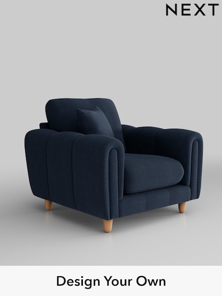 Fine Chenille Easy Clean/Dark Navy Blue Odella (W44588) | £875
