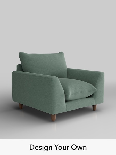 Fine Chenille Easy Clean/Light Forest Green Noa Deep Relaxed Sit (W44593) | £875