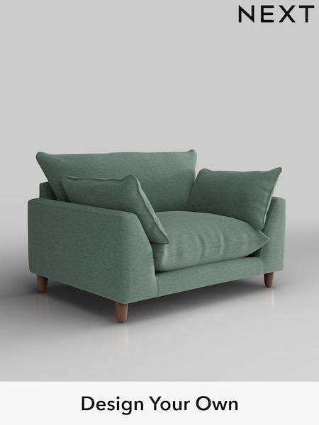 Fine Chenille Easy Clean/Light Forest Green Noa Deep Relaxed Sit (W44593) | £975