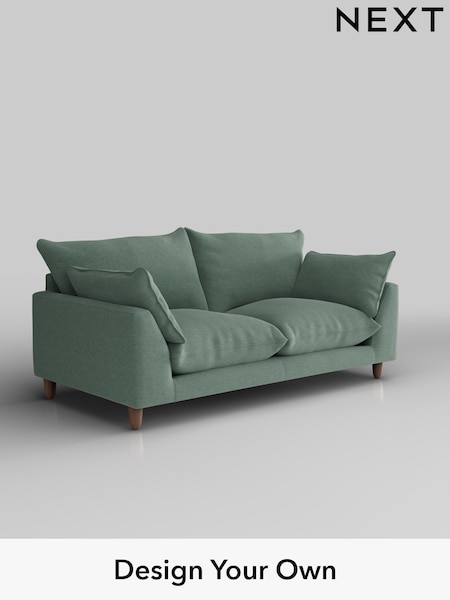 Fine Chenille Easy Clean/Light Forest Green Noa Deep Relaxed Sit (W44593) | £1,175