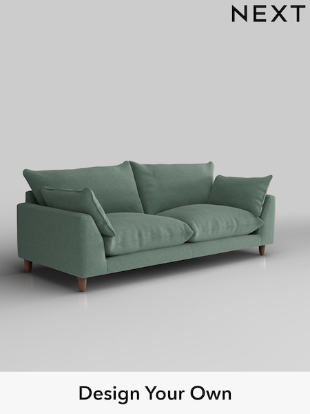 Fine Chenille Easy Clean/Light Forest Green Noa Deep Relaxed Sit (W44593) | £1,275