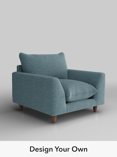 Fine Chenille Easy Clean/Mid Blue Noa Deep Relaxed Sit (W44595) | £875