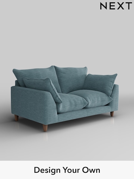 Fine Chenille Easy Clean/Mid Blue Noa Deep Relaxed Sit (W44595) | £1,075
