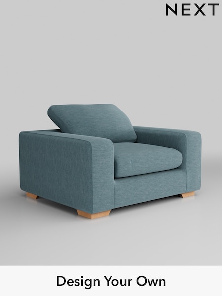 Fine Chenille Easy Clean/Mid Blue N Premium The Snuggle Grand (W44600) | £1,399