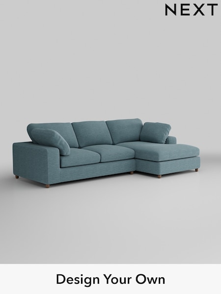 Fine Chenille Easy Clean/Mid Blue N Premium The Snuggle Grand (W44600) | £2,675