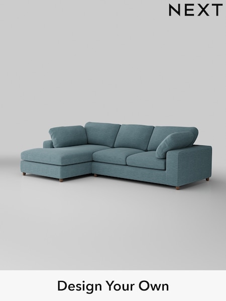 Fine Chenille Easy Clean/Mid Blue N Premium The Snuggle Grand (W44600) | £2,750