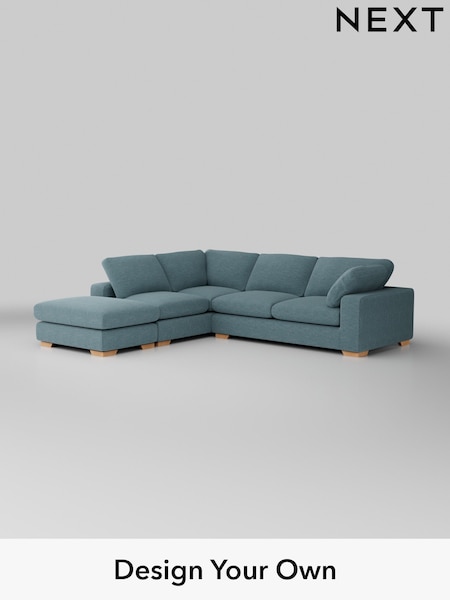 Fine Chenille Easy Clean/Mid Blue N Premium The Snuggle Grand (W44600) | £3,499