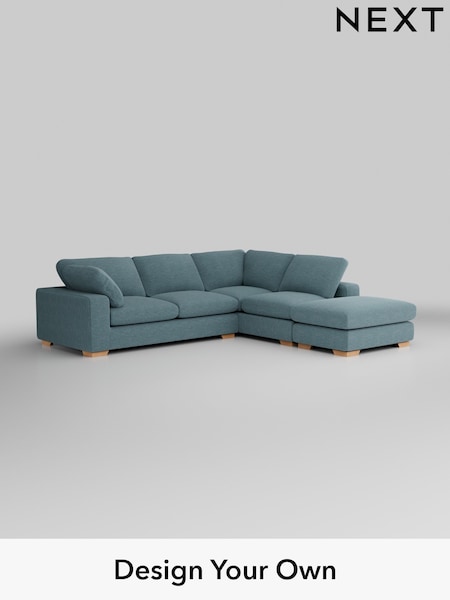 Fine Chenille Easy Clean/Mid Blue N Premium The Snuggle Grand (W44600) | £3,499