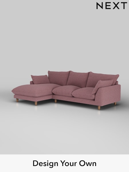 Fine Chenille Easy Clean/Mid Mulberry Purple Noa Deep Relaxed Sit (W44611) | £1,875