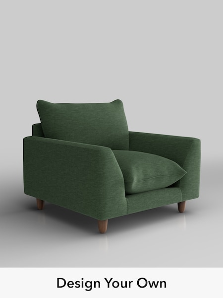 Fine Chenille Easy Clean/Mid Khaki Green Noa Deep Relaxed Sit (W44624) | £875