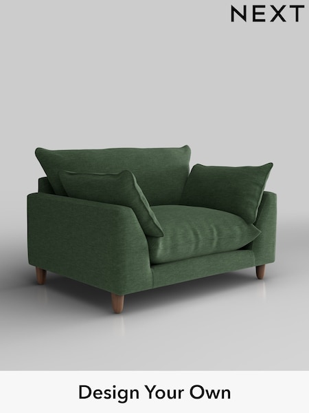 Fine Chenille Easy Clean/Mid Khaki Green Noa Deep Relaxed Sit (W44624) | £975