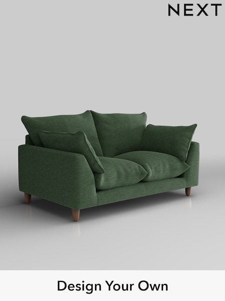 Fine Chenille Easy Clean/Mid Khaki Green Noa Deep Relaxed Sit (W44624) | £1,075