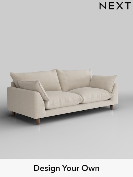 Fine Chenille Easy Clean/Oyster Noa Deep Relaxed Sit (W44632) | £1,275