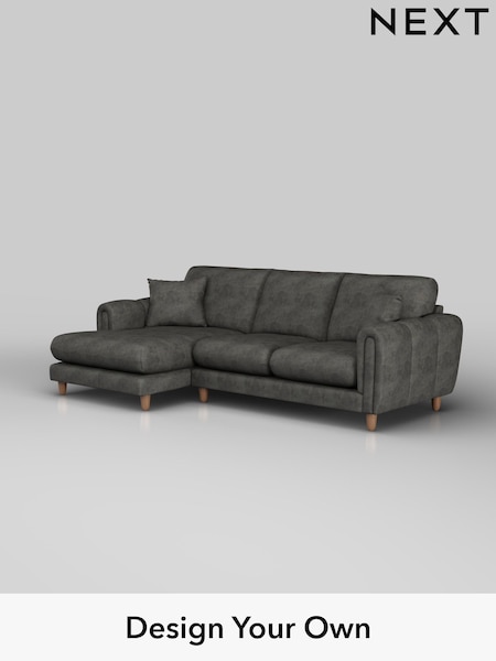 Monza Faux Leather Easy Clean/Dark Grey Odella (W44639) | £1,950