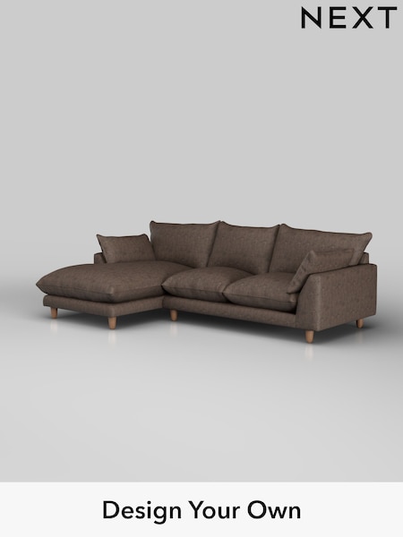 Monza Faux Leather Easy Clean/Peppercorn Brown Noa Deep Relaxed Sit (W44652) | £1,875