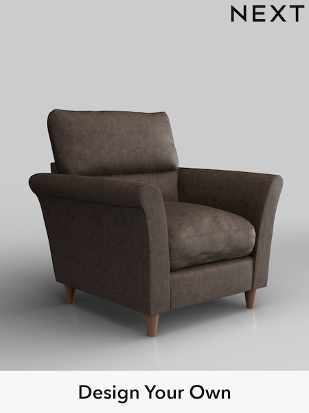 Monza Faux Leather Easy Clean/Peppercorn Brown Hartley Highback Relaxed Sit (W44653) | £875