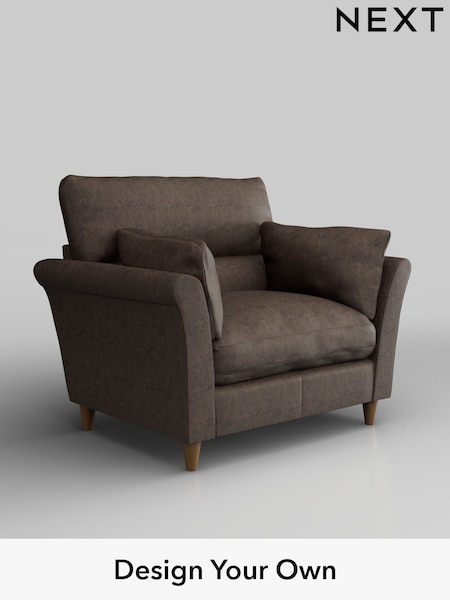 Monza Faux Leather Easy Clean/Peppercorn Brown Hartley Highback Relaxed Sit (W44653) | £975