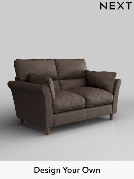 Monza Faux Leather Easy Clean/Peppercorn Brown Hartley Highback Relaxed Sit (W44653) | £1,125