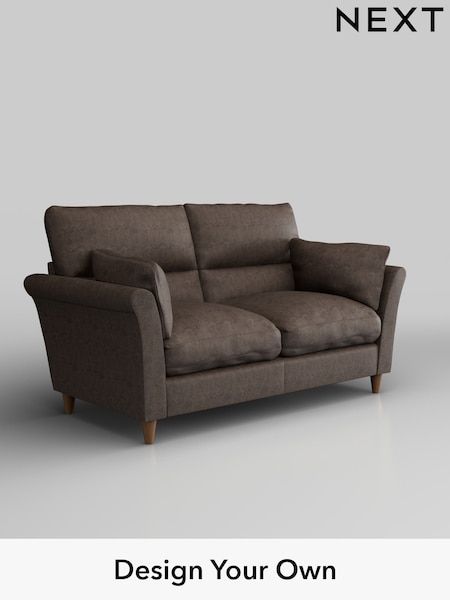 Monza Faux Leather Easy Clean/Peppercorn Brown Hartley Highback Relaxed Sit (W44653) | £1,225