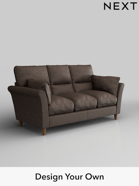 Monza Faux Leather Easy Clean/Peppercorn Brown Hartley Highback Relaxed Sit (W44653) | £1,325