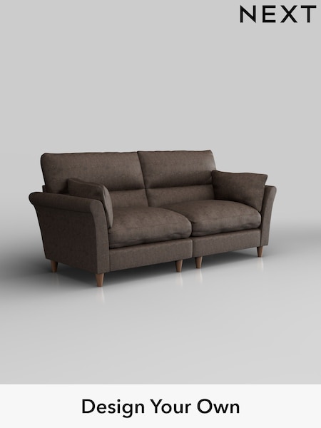 Monza Faux Leather Easy Clean/Peppercorn Brown Hartley Highback Relaxed Sit (W44653) | £1,425