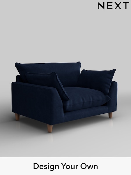 Luxe Chenille/Navy Blue Noa Deep Relaxed Sit (W44662) | £1,075
