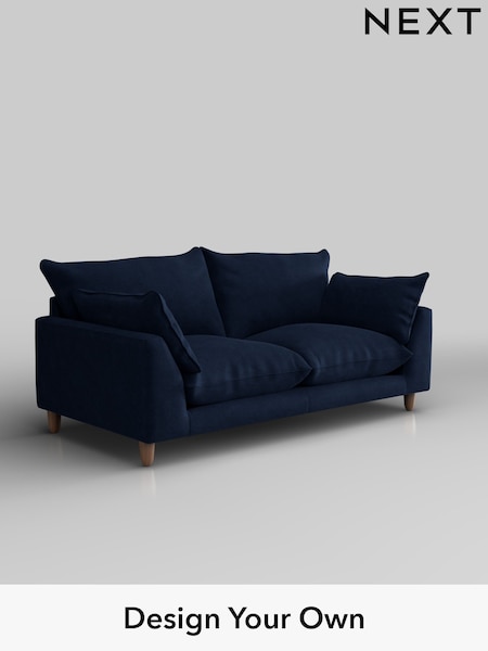 Luxe Chenille/Navy Blue Noa Deep Relaxed Sit (W44662) | £1,275