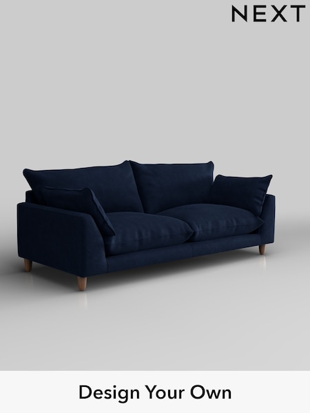 Luxe Chenille/Navy Blue Noa Deep Relaxed Sit (W44662) | £1,375