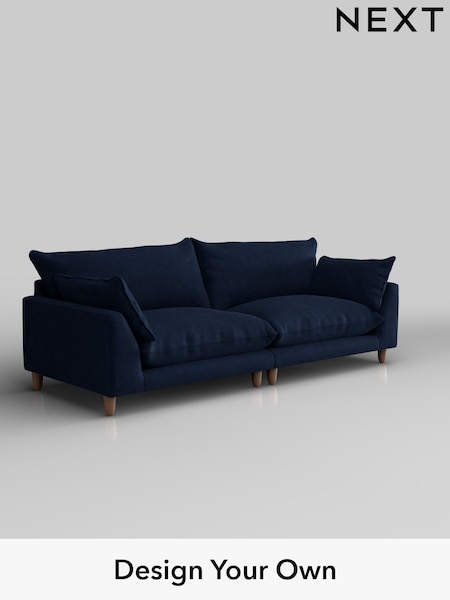 Luxe Chenille/Navy Blue Noa Deep Relaxed Sit (W44662) | £1,475
