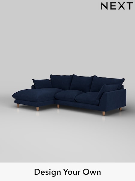 Luxe Chenille/Navy Blue Noa Deep Relaxed Sit (W44662) | £1,975