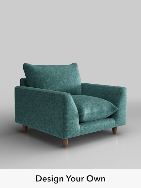 Plush Chenille/Dark Teal Green Noa Deep Relaxed Sit (W44668) | £875