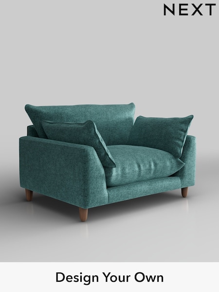 Plush Chenille/Dark Teal Green Noa Deep Relaxed Sit (W44668) | £975