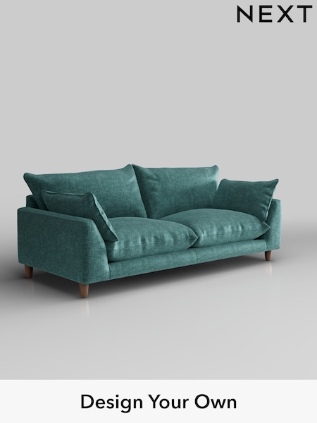 Plush Chenille/Dark Teal Green Noa Deep Relaxed Sit (W44668) | £1,275