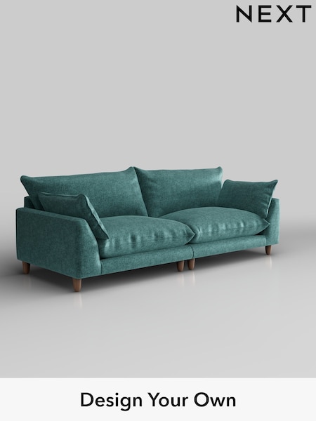 Plush Chenille/Dark Teal Green Noa Deep Relaxed Sit (W44668) | £1,375