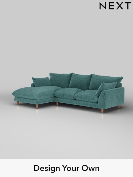 Plush Chenille/Dark Teal Green Noa Deep Relaxed Sit (W44668) | £1,875