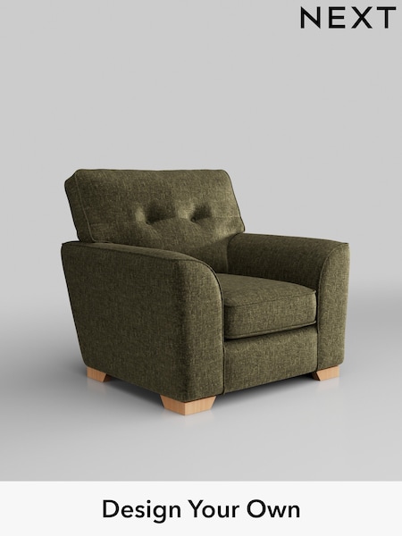 Plush Chenille/Moss Green Stamford Buttoned Back (W44700) | £799