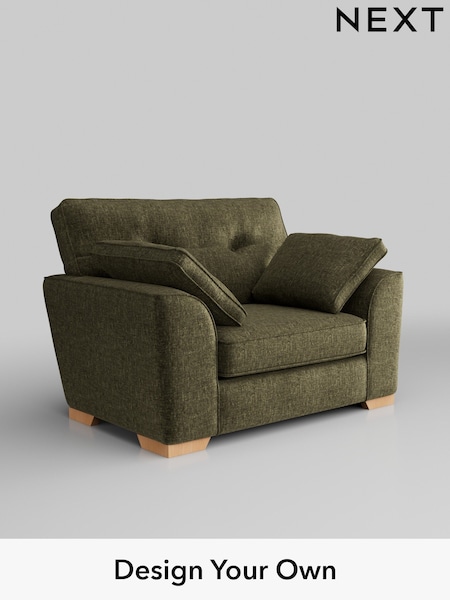 Plush Chenille/Moss Green Stamford Buttoned Back (W44700) | £899