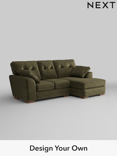 Plush Chenille/Moss Green Stamford Buttoned Back (W44700) | £1,775