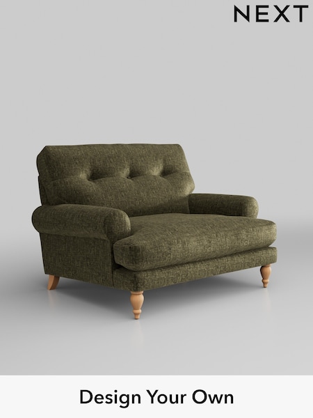 Plush Chenille/Moss Green Erin Buttoned Back Deep Relaxed Sit (W44706) | £1,025