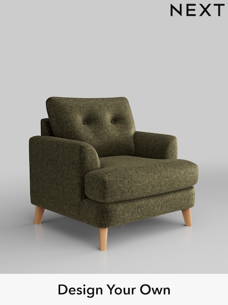 Plush Chenille/Moss Green Parker Buttoned Back (W44710) | £925