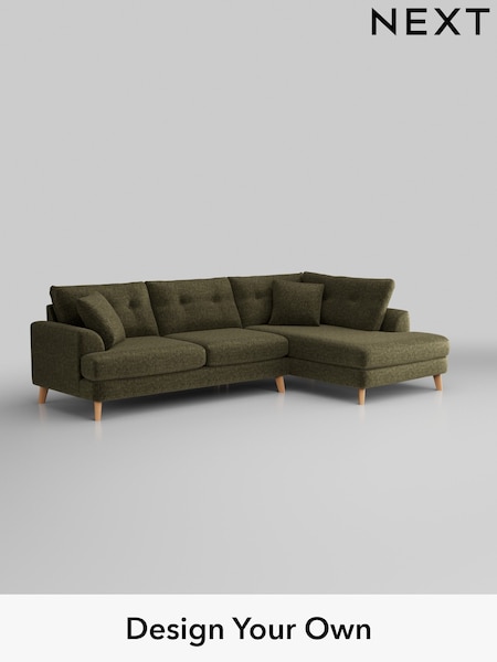 Plush Chenille/Moss Green Parker Buttoned Back (W44710) | £2,425