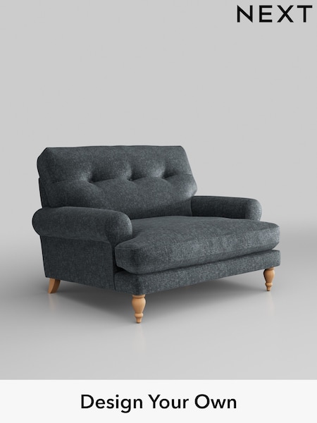 Plush Chenille/Slate Blue Erin Buttoned Back Deep Relaxed Sit (W44744) | £1,025