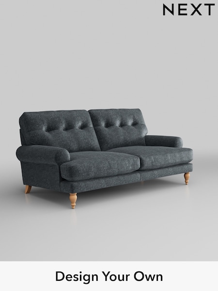 Plush Chenille/Slate Blue Erin Buttoned Back Deep Relaxed Sit (W44744) | £1,325