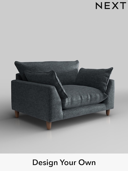 Plush Chenille/Slate Blue Noa Deep Relaxed Sit (W44759) | £975