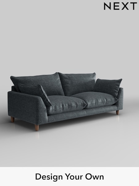 Plush Chenille/Slate Blue Noa Deep Relaxed Sit (W44759) | £1,275