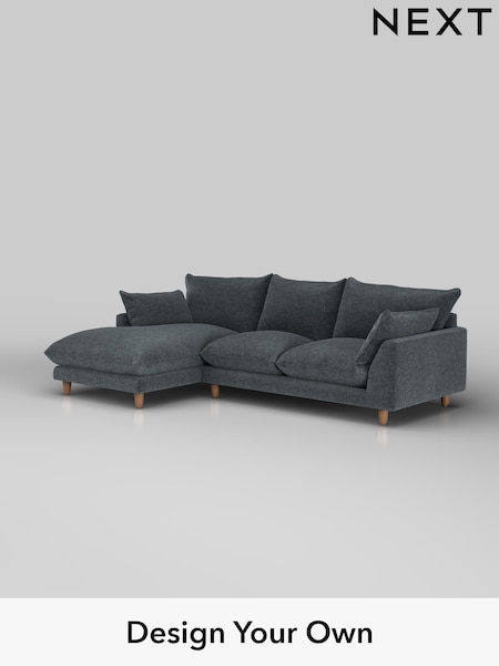 Plush Chenille/Slate Blue Noa Deep Relaxed Sit (W44759) | £1,875